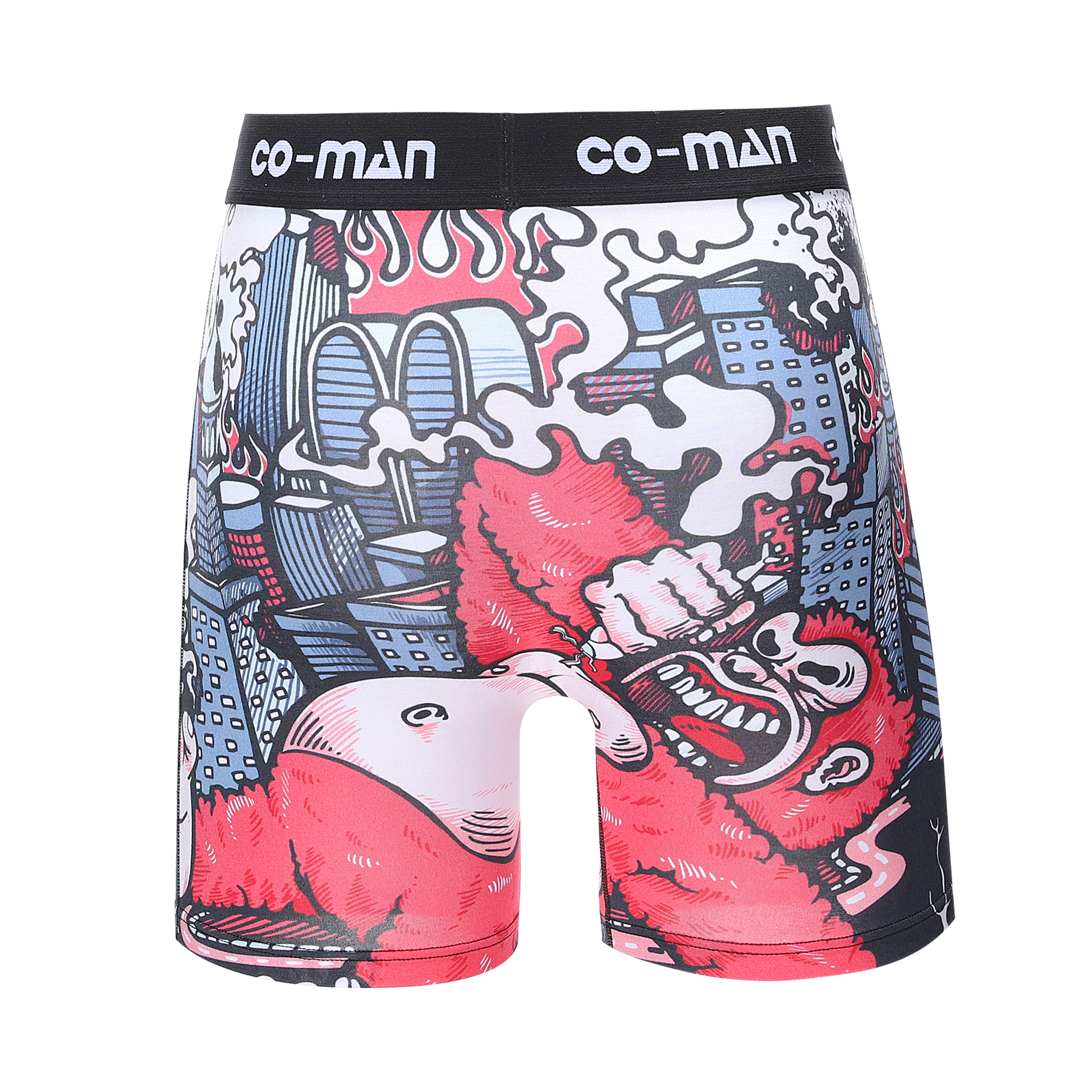 Custom sublimation printed boxer briefs with jacquard waistband